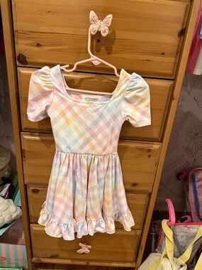 Girlhood Pastel Gingham Mod Twirl Dress